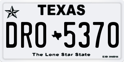 TX license plate DRO5370