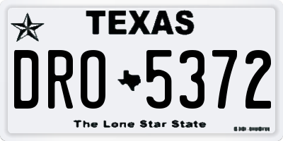 TX license plate DRO5372