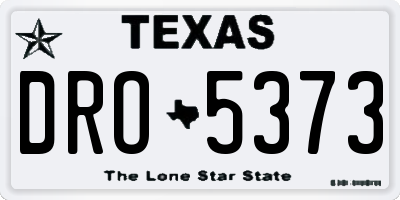 TX license plate DRO5373