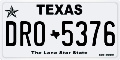 TX license plate DRO5376
