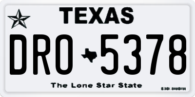 TX license plate DRO5378