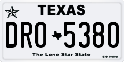 TX license plate DRO5380