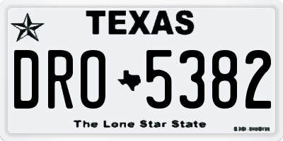 TX license plate DRO5382