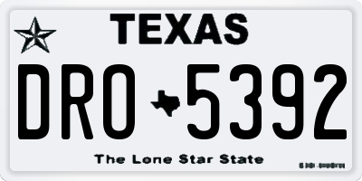 TX license plate DRO5392