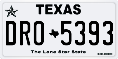 TX license plate DRO5393
