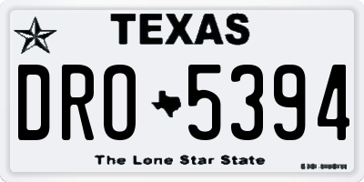 TX license plate DRO5394