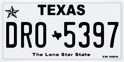 TX license plate DRO5397