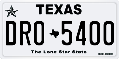 TX license plate DRO5400
