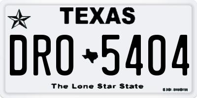 TX license plate DRO5404