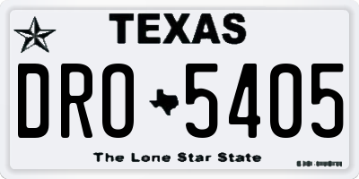 TX license plate DRO5405