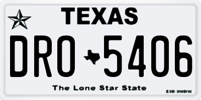 TX license plate DRO5406