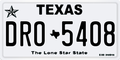 TX license plate DRO5408