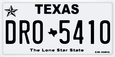 TX license plate DRO5410
