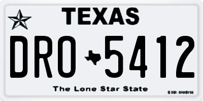 TX license plate DRO5412