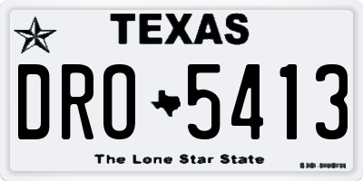 TX license plate DRO5413