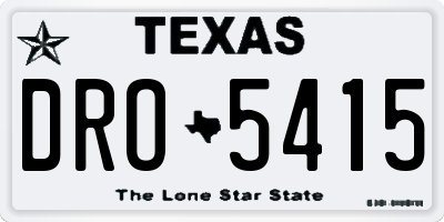 TX license plate DRO5415