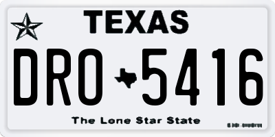 TX license plate DRO5416