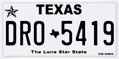 TX license plate DRO5419