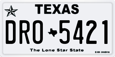 TX license plate DRO5421