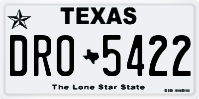 TX license plate DRO5422