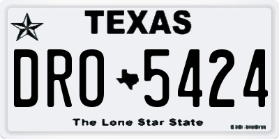 TX license plate DRO5424