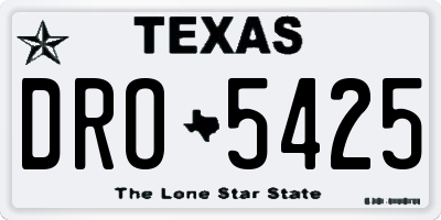 TX license plate DRO5425