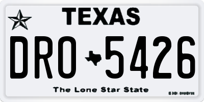 TX license plate DRO5426