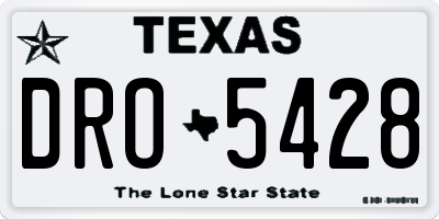 TX license plate DRO5428