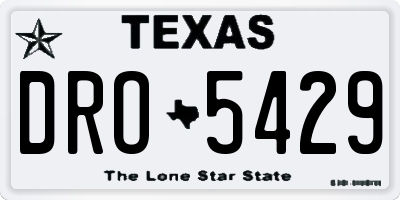 TX license plate DRO5429