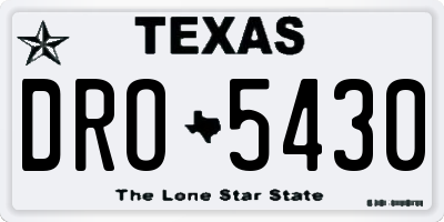 TX license plate DRO5430