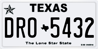 TX license plate DRO5432