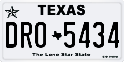 TX license plate DRO5434
