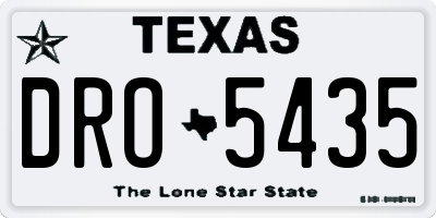 TX license plate DRO5435