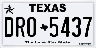 TX license plate DRO5437