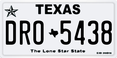 TX license plate DRO5438