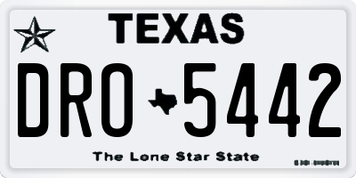 TX license plate DRO5442