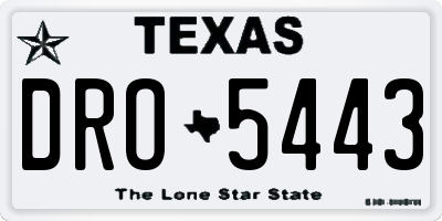 TX license plate DRO5443