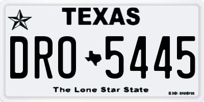 TX license plate DRO5445