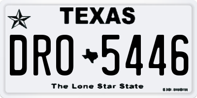 TX license plate DRO5446