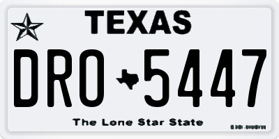 TX license plate DRO5447