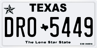 TX license plate DRO5449