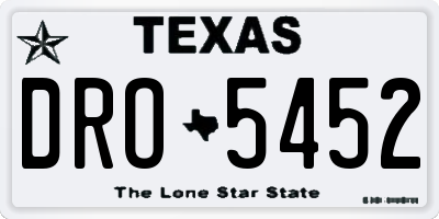 TX license plate DRO5452
