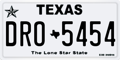 TX license plate DRO5454