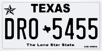 TX license plate DRO5455