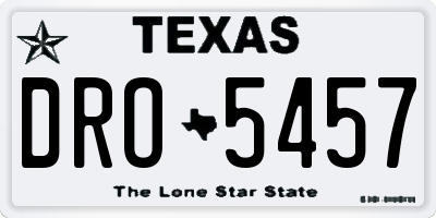 TX license plate DRO5457
