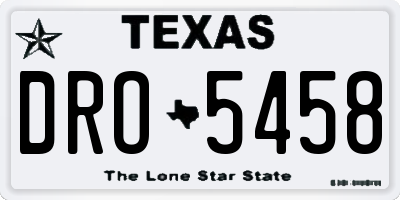 TX license plate DRO5458
