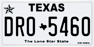 TX license plate DRO5460