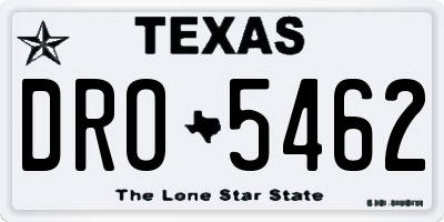 TX license plate DRO5462