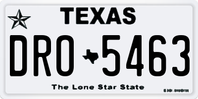TX license plate DRO5463