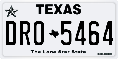 TX license plate DRO5464